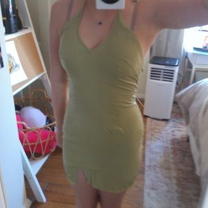 mint green mini halter dress